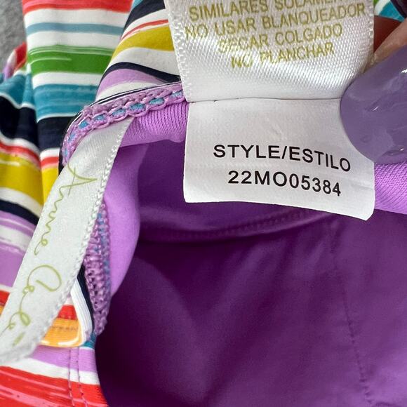 Anne Cole Swimsuit Womens 8 Rainbow Stripe One Piece Adjustable Flattering UPF50 - Picture 15 of 16